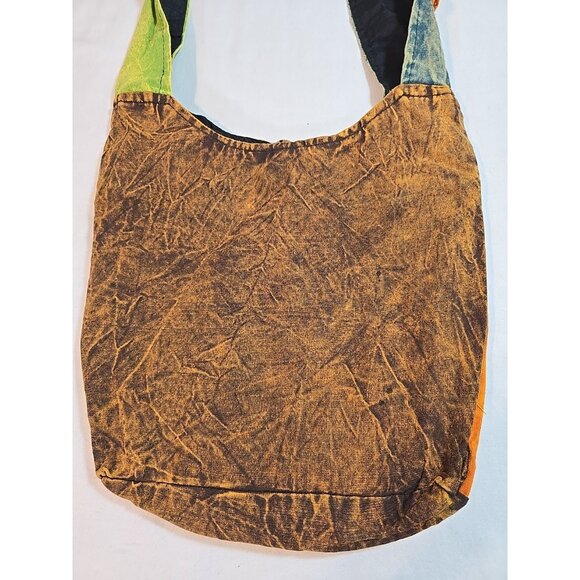 Kathmandu Imports Nepal large shoulder bag hippie boho festival Peace & Flowers - Picture 5 of 13